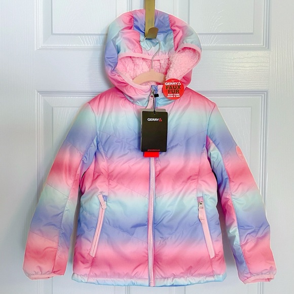Gerry Weber Hood Quilted Puffer Jacket Pink Ombre - Picture 4 of 11